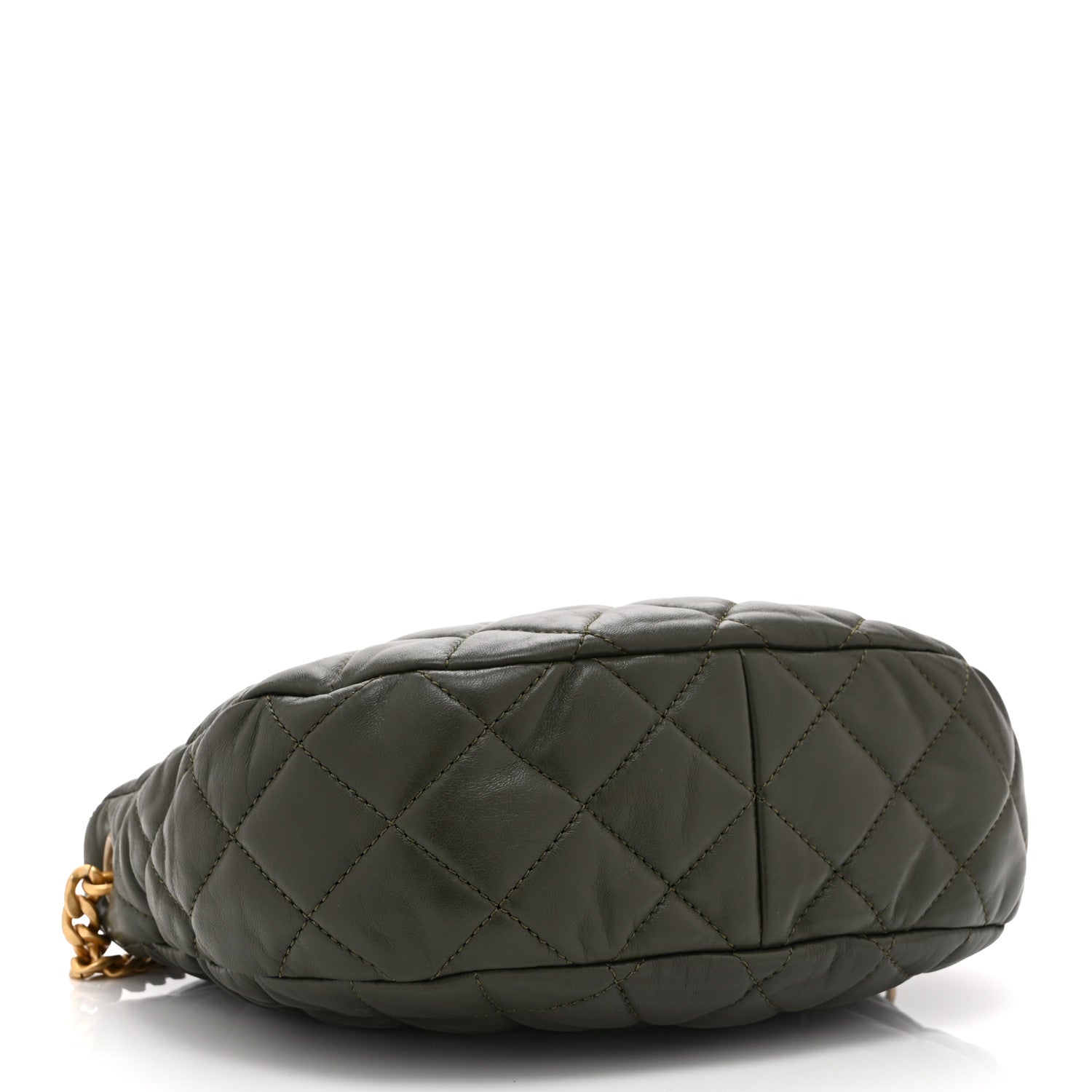 Chanel Lambskin Quilted Pillow Crush Chain Hobo Khaki 4 of 10