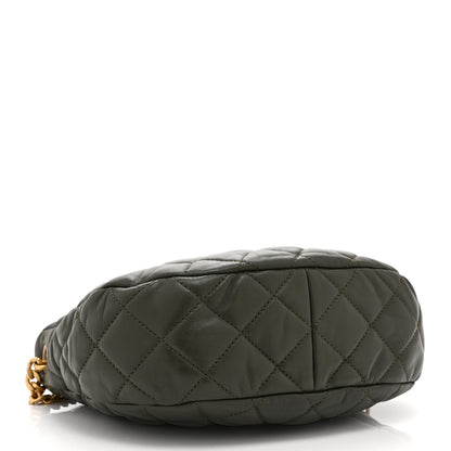 Chanel Lambskin Quilted Pillow Crush Chain Hobo Khaki 4 of 10