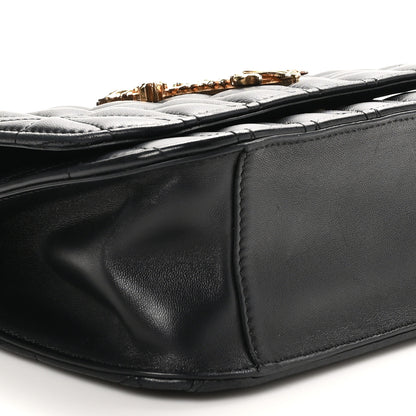 Versace Nappa Quilted Virtus Top Handle Shoulder Bag Black 8 of 9