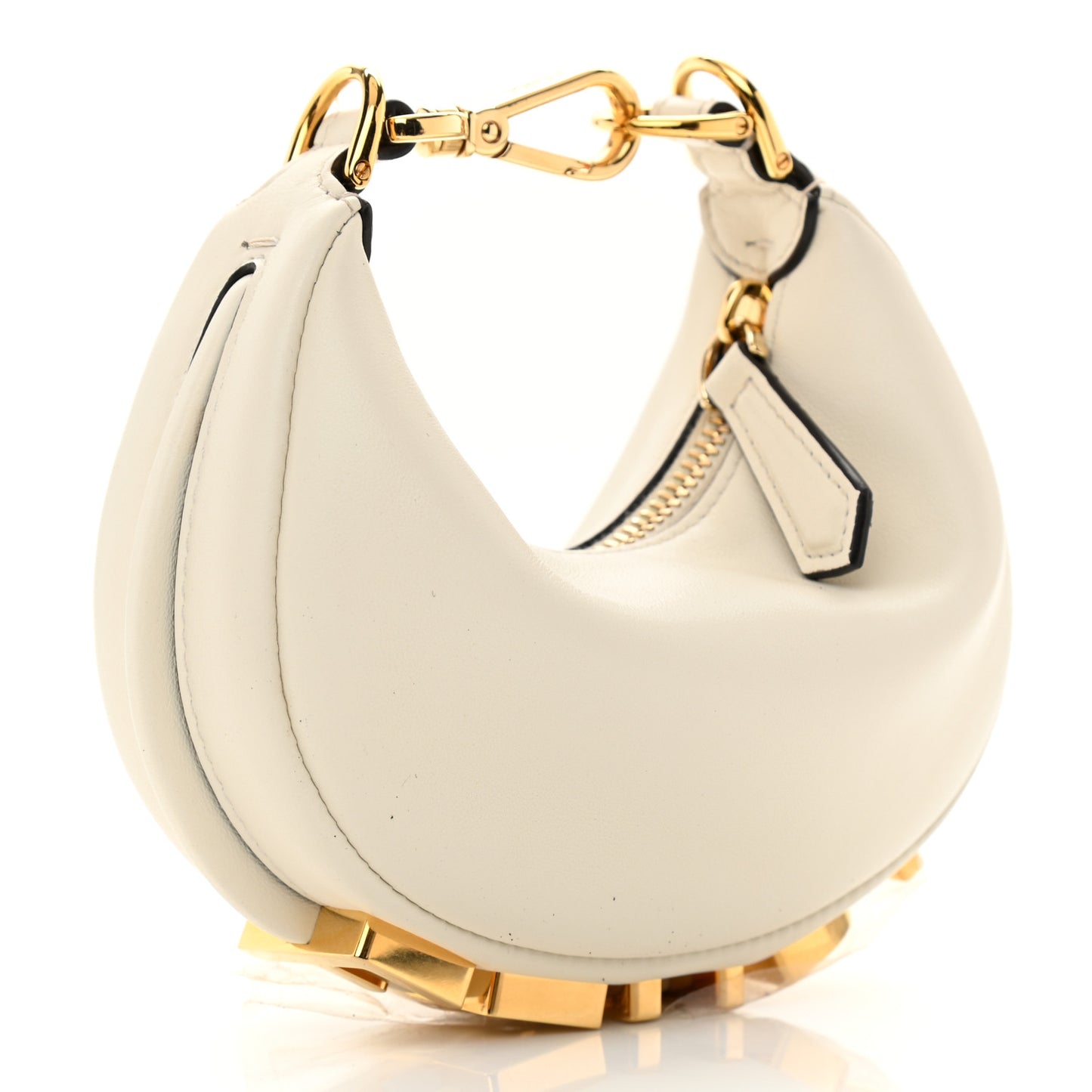 Vitello Grace Matte Nano Fendigraphy Hobo Charm White Ice