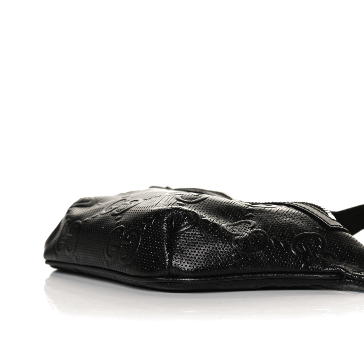 Gucci Calfskin GG Tennis Embossed Belt Bag Black 11 of 13