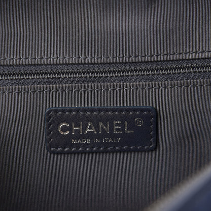 Chanel Aged Calfskin Quilted Jumbo Chain Detail Flap Blue 8 of 10