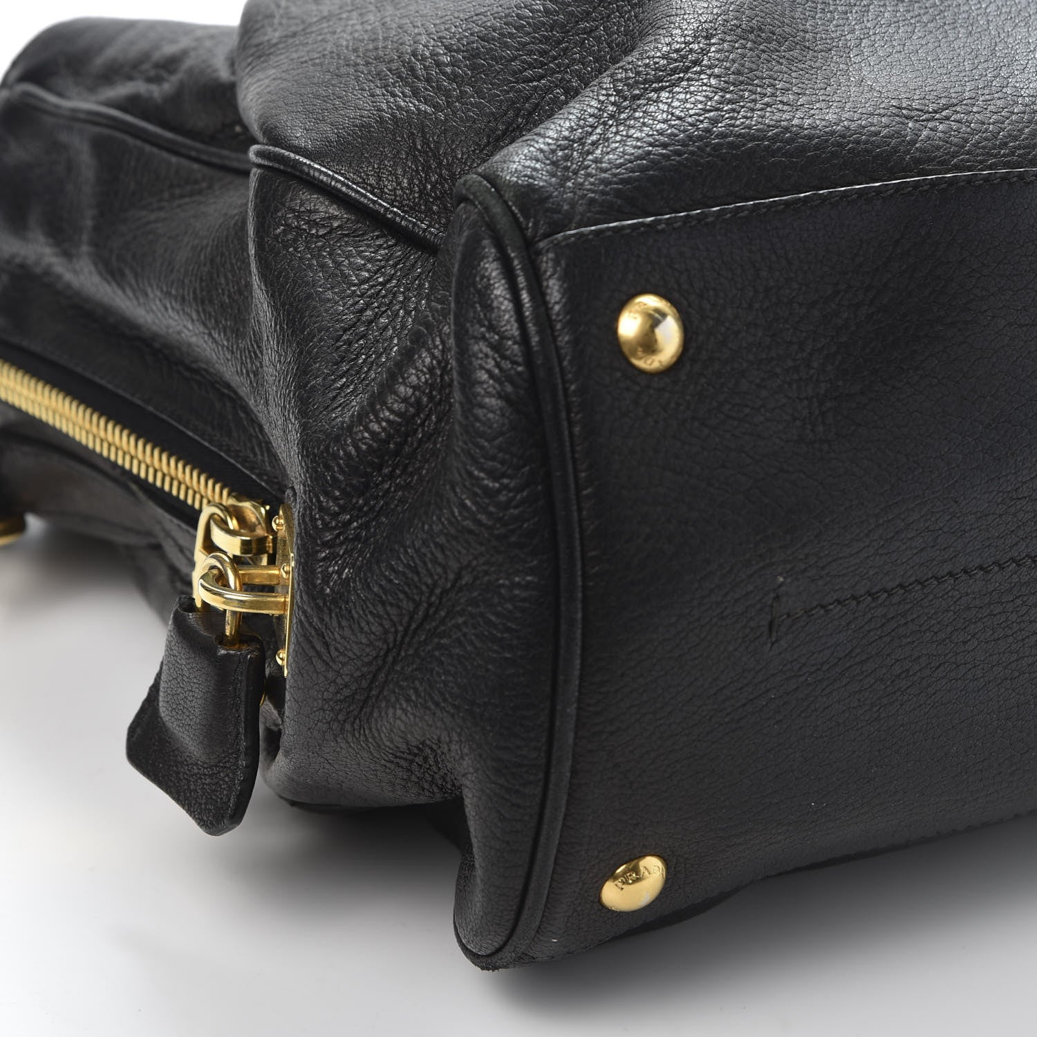Prada Goatskin Shoulder Bag Black 5 of 9