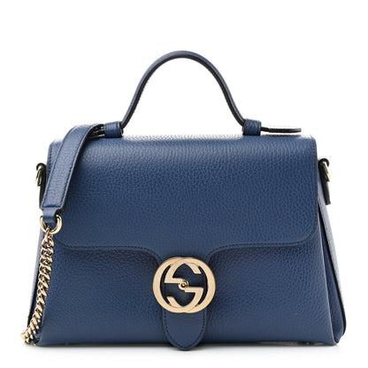 Gucci Dollar Calfskin Interlocking G Top Handle Shoulder Bag Caspian 1 of 12