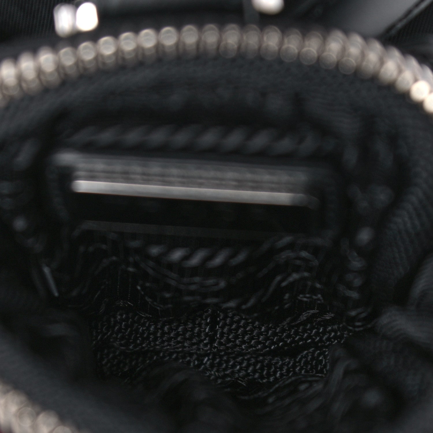 Prada Spazzolato Rois Nylon Metal Triangle Logo Monolith Pouch Pocket 55mm Boots 37 Black 9 of 16