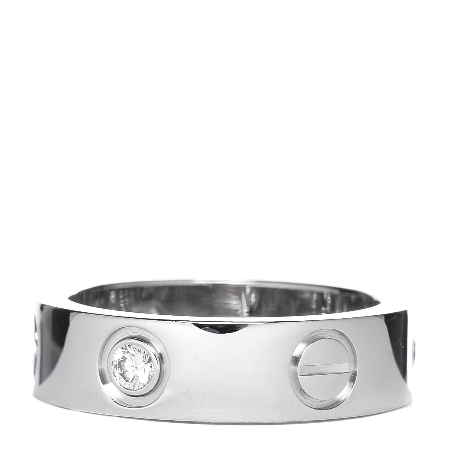 Cartier 18K White Gold 3 Diamond 5.5mm LOVE Ring 51 5.75 3 of 8