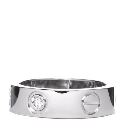 Cartier 18K White Gold 3 Diamond 5.5mm LOVE Ring 51 5.75 3 of 8