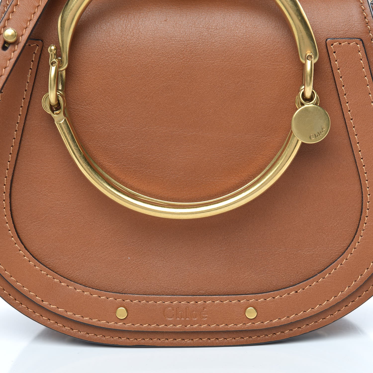 Chloe Calfskin Suede Small Nile Bracelet Bag Caramel 10 of 10