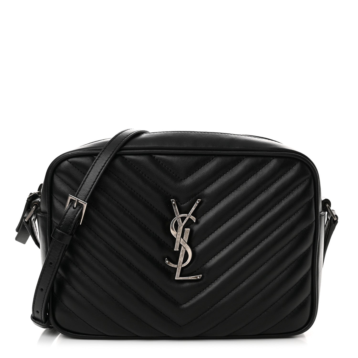 Saint Laurent Calfskin Matelasse Monogram Lou Camera Bag Black 1 of 16