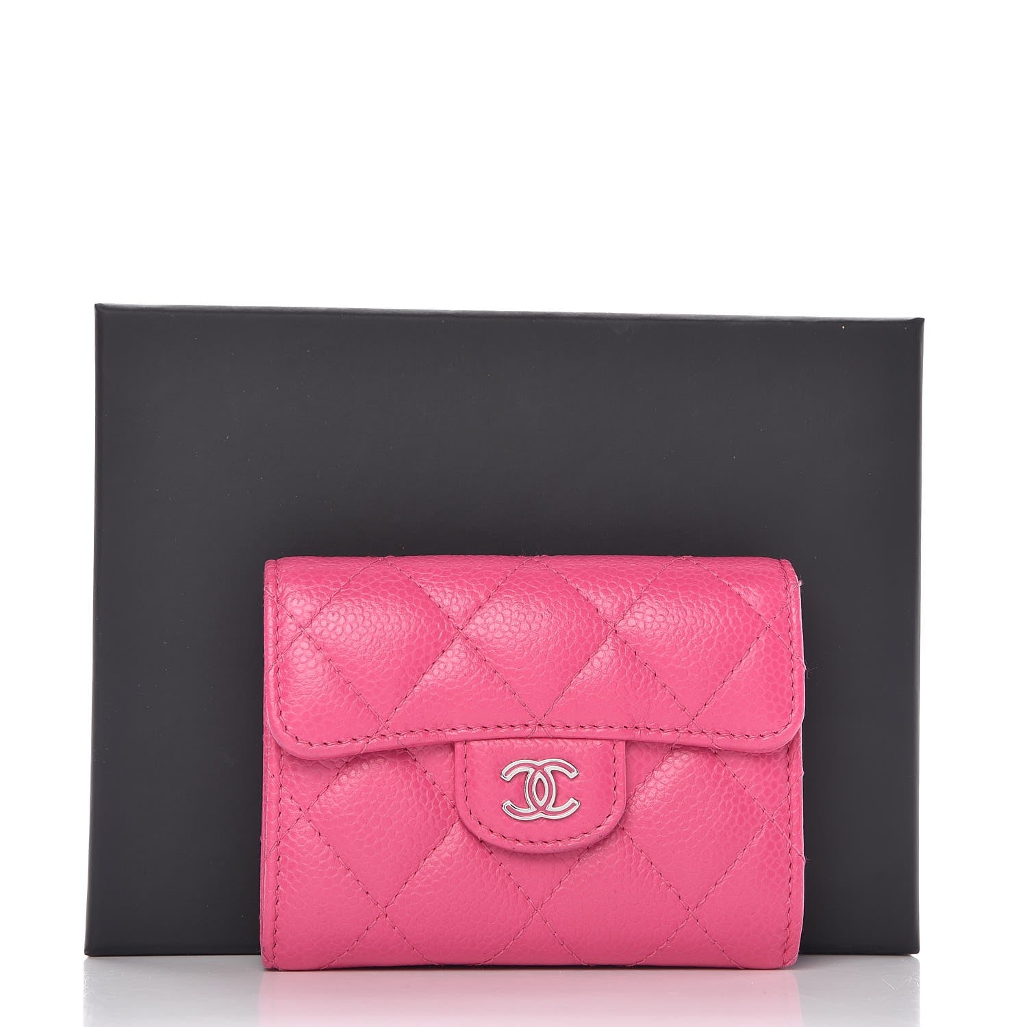 Chanel Caviar Quilted Card Holder Dark Pink 8 of 8