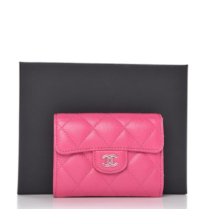 Chanel Caviar Quilted Card Holder Dark Pink 8 of 8