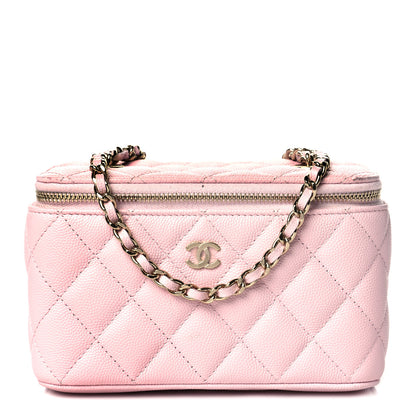 Chanel Caviar Quilted Small Vanity Case With Chain Light Pink 1 of 14