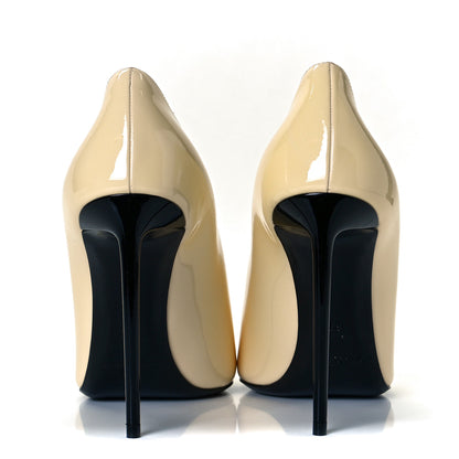Saint Laurent Patent Calfskin Teddy High Vamp 105 Pumps 37 Porcellana 5 of 9