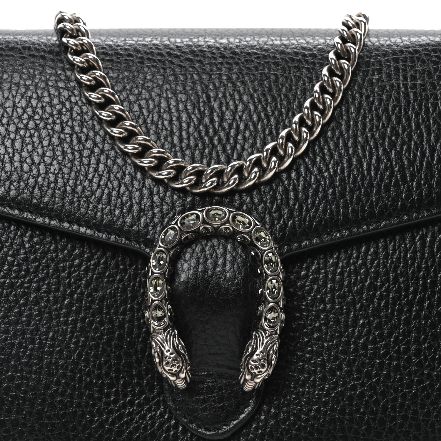 Gucci Calfskin Mini Dionysus Chain Wallet Black 7 of 9