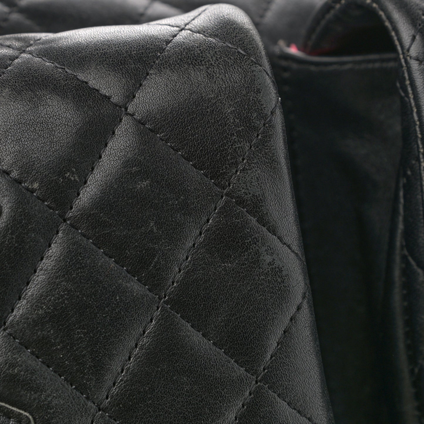 Calfskin Quilted Large Cambon Multipocket Reporter Black