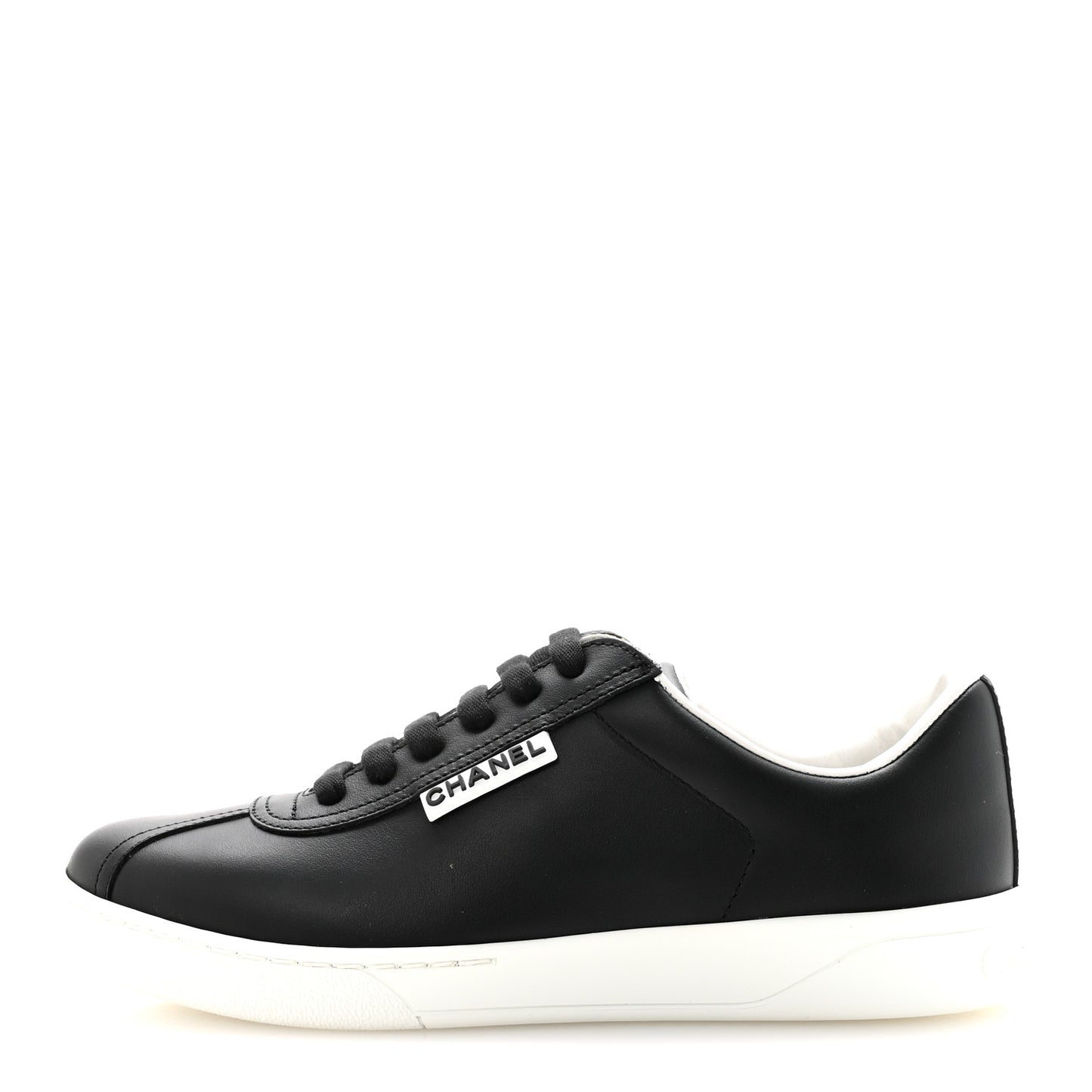 Calfskin CC Womens Uniform Sneakers 35 Black