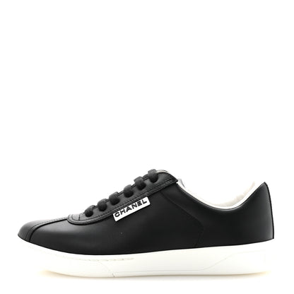 Chanel Calfskin CC Womens Uniform Sneakers 35 Black 1 of 9