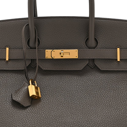 Hermes Taurillon Clemence Birkin 35 Etain 8 of 10