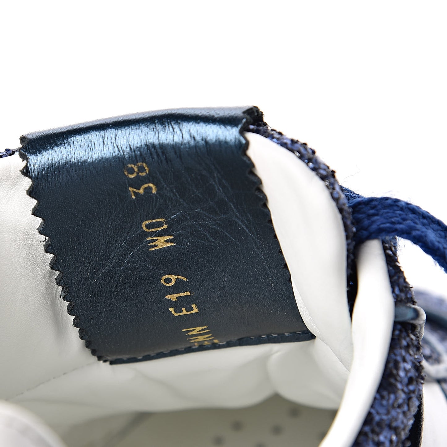 Calfskin Glitter Flycrew Sneakers 38 Blue