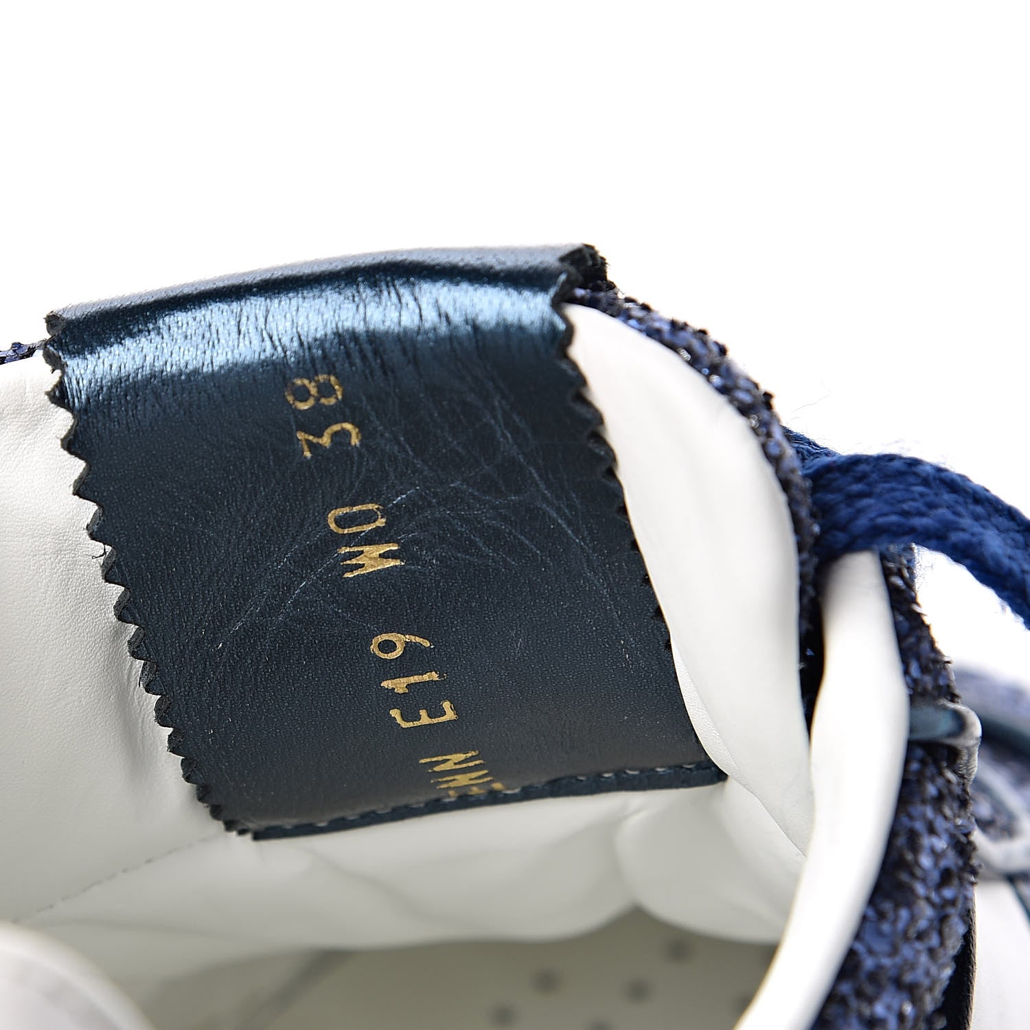Valentino Garavani Calfskin Glitter Flycrew Sneakers 38 Blue 8 of 8