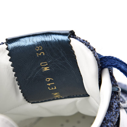 Valentino Garavani Calfskin Glitter Flycrew Sneakers 38 Blue 8 of 8