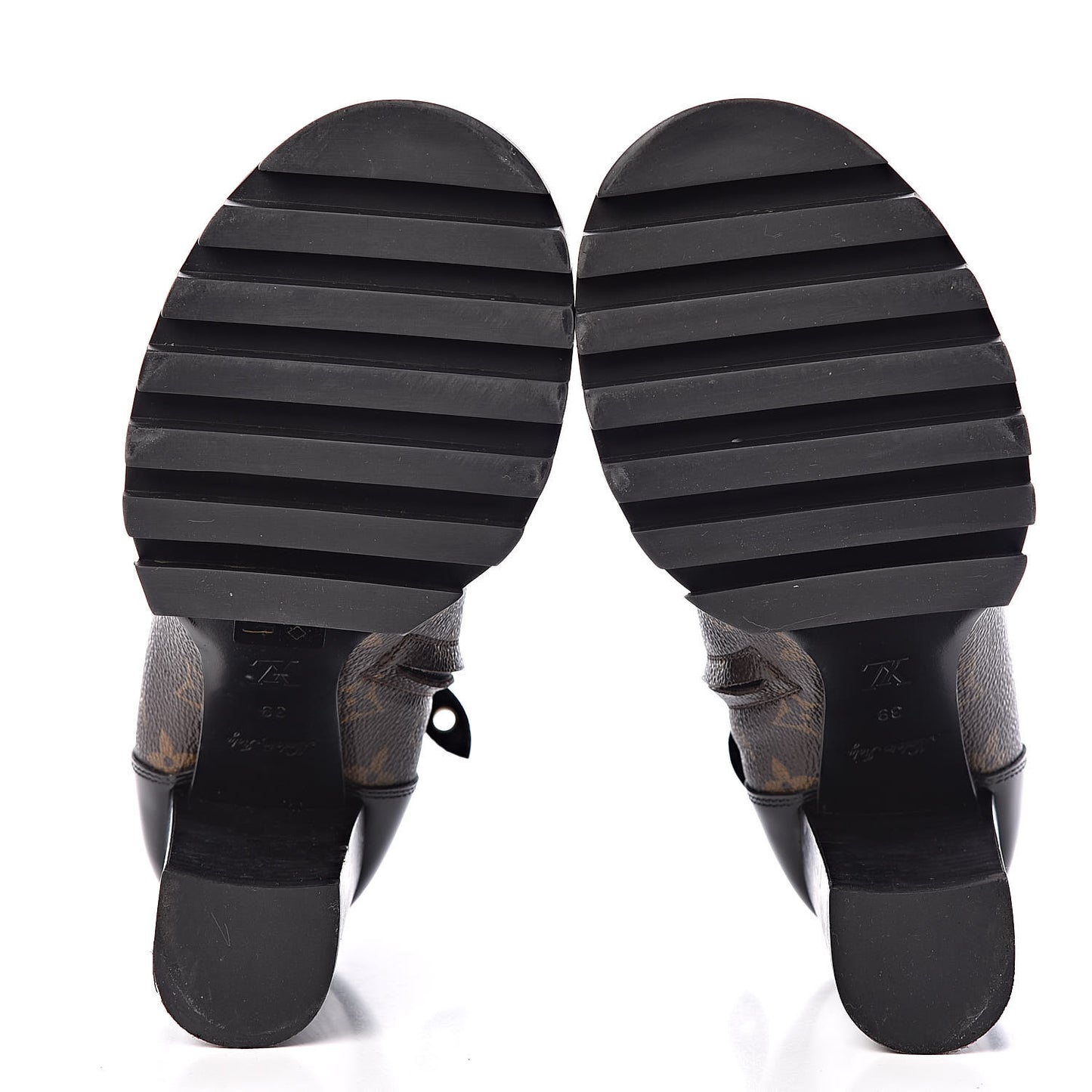Patent Calfskin Monogram Star Trail Ankle Boots 39 Black