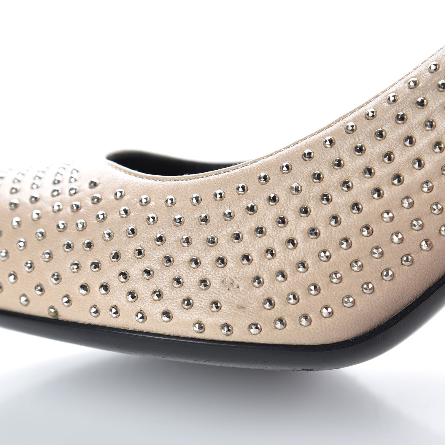 Saint Laurent Calfskin Micro Stud Paris 105 Pumps 36.5 Beige 9 of 10