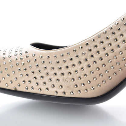 Saint Laurent Calfskin Micro Stud Paris 105 Pumps 36.5 Beige 9 of 10