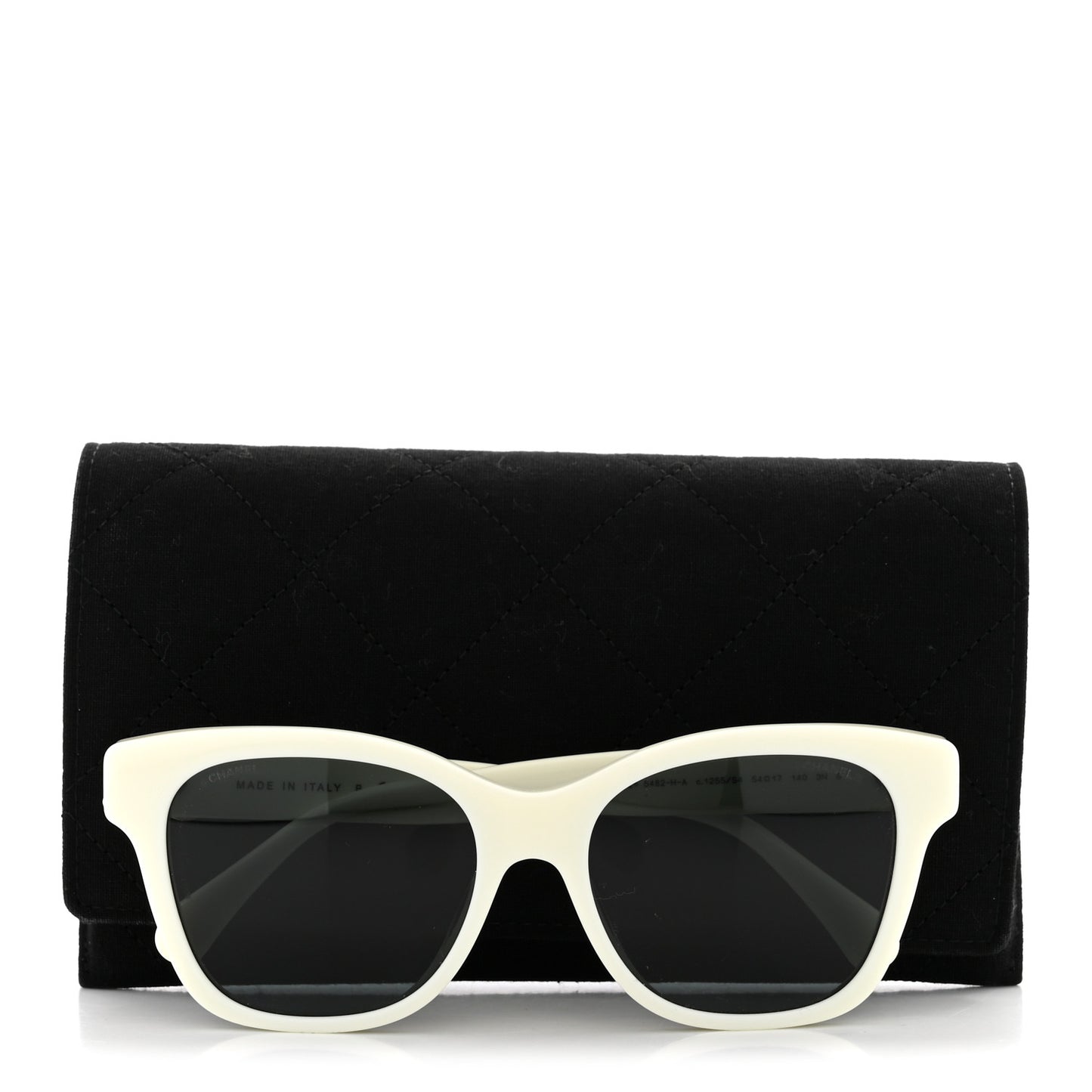 Acetate Polarized Pearl CC Square Sunglasses 5482-H-A White