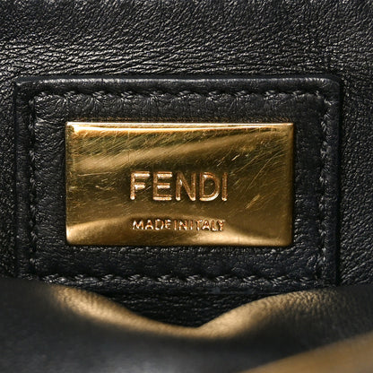 Fendi Shearling Nappa Macro FF 1974 Mini Peekaboo Iconic Satchel Tobacco Black 6 of 8
