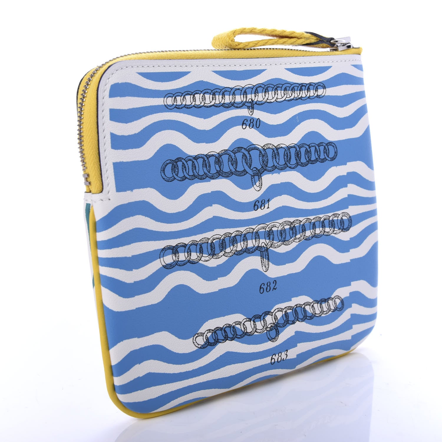 Hermes Veau Swift Carre Trousse Pocket Vert Verone Bleu Du Nord 3 of 7