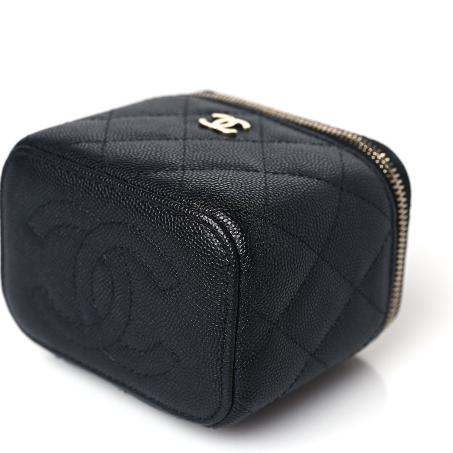 Chanel Caviar Quilted Mini Vanity Case With Chain Black 9 of 9