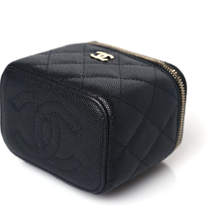 Chanel Caviar Quilted Mini Vanity Case With Chain Black 9 of 9
