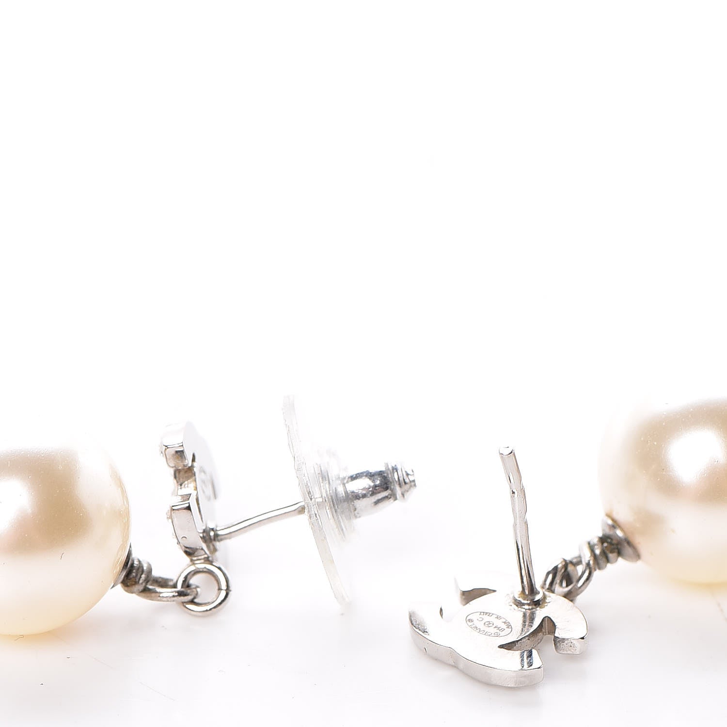 Chanel Crystal Pearl CC Drop Earrings 3 of 6