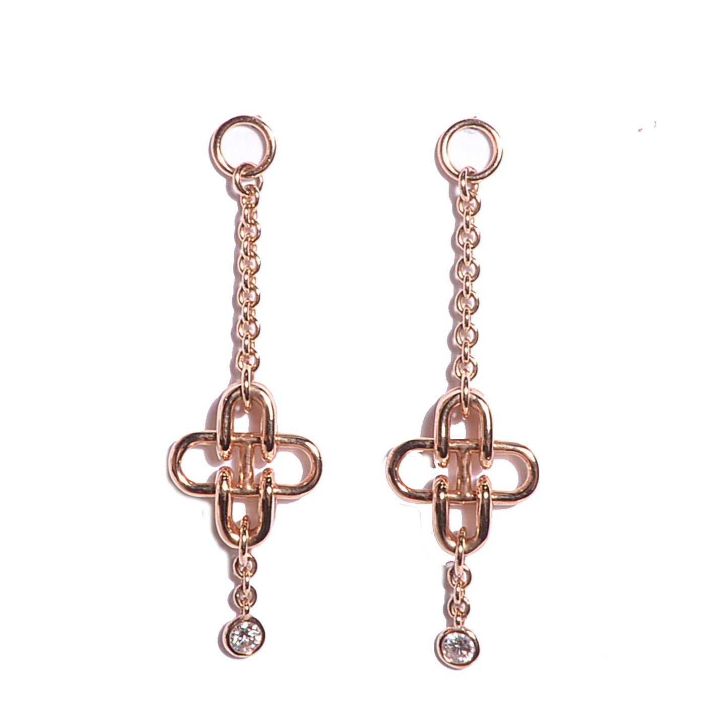 18K Rose Gold Rose de' Mer Diamond Dangle Earrings