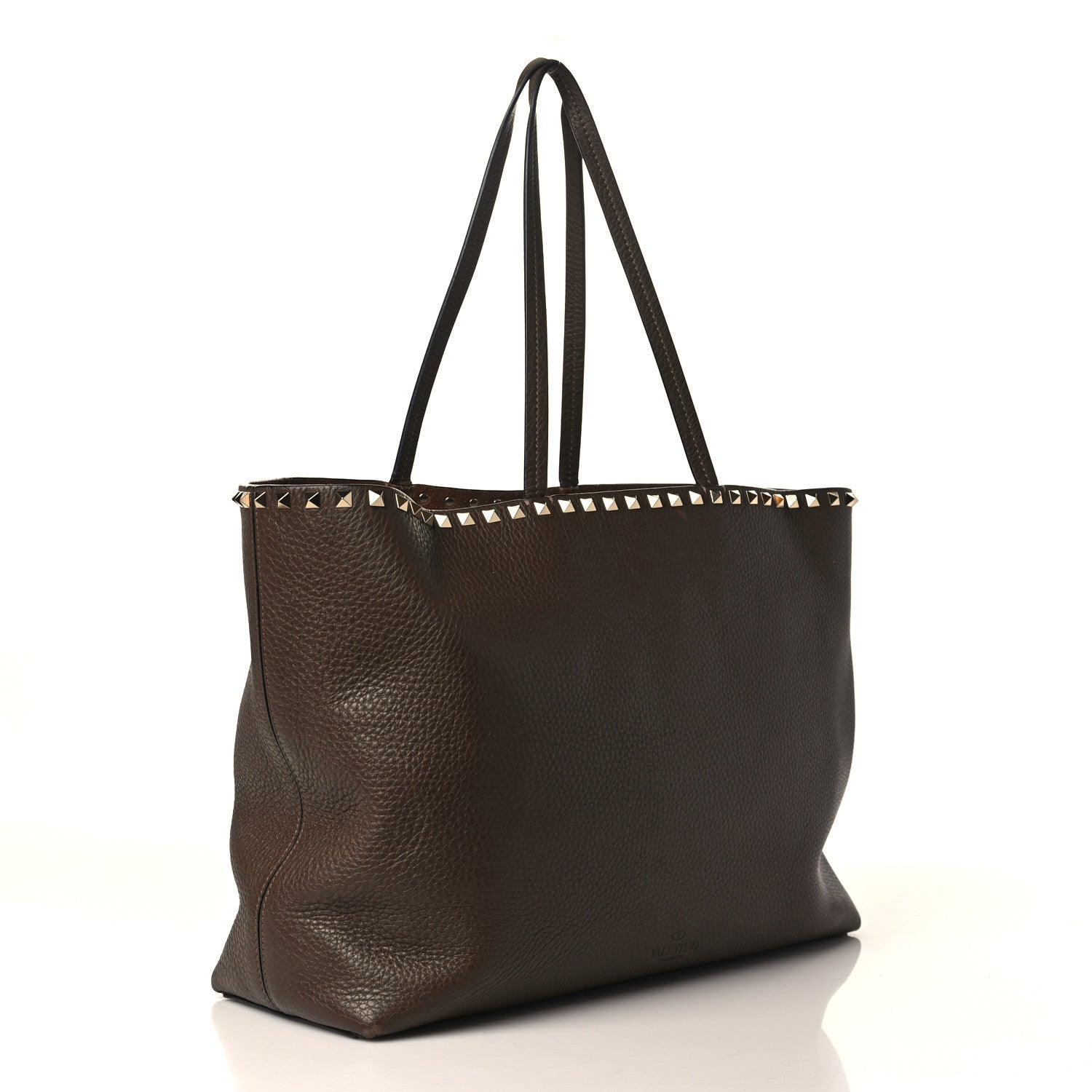 Valentino Garavani Grained Calfskin Rockstud Shoulder Tote Deep Taupe 3 of 11