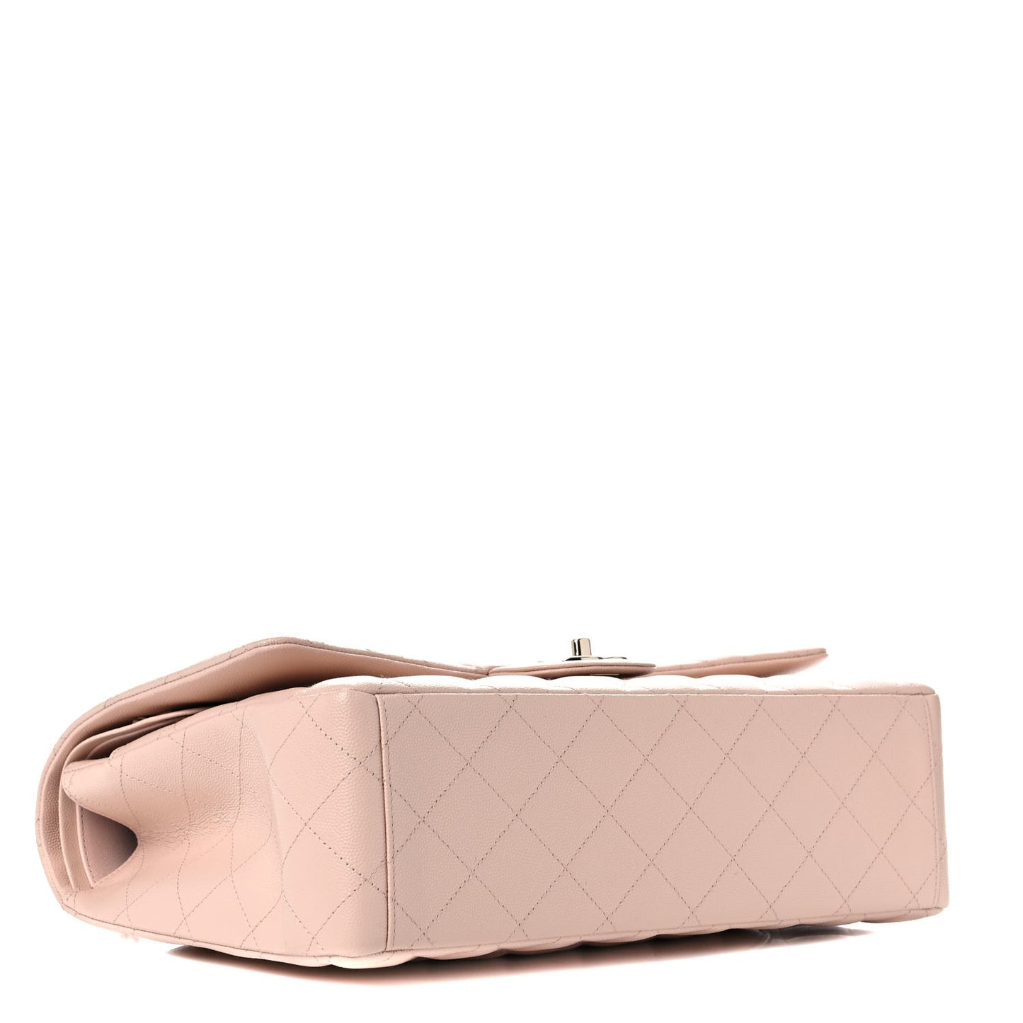 Caviar Quilted Maxi Double Flap Beige