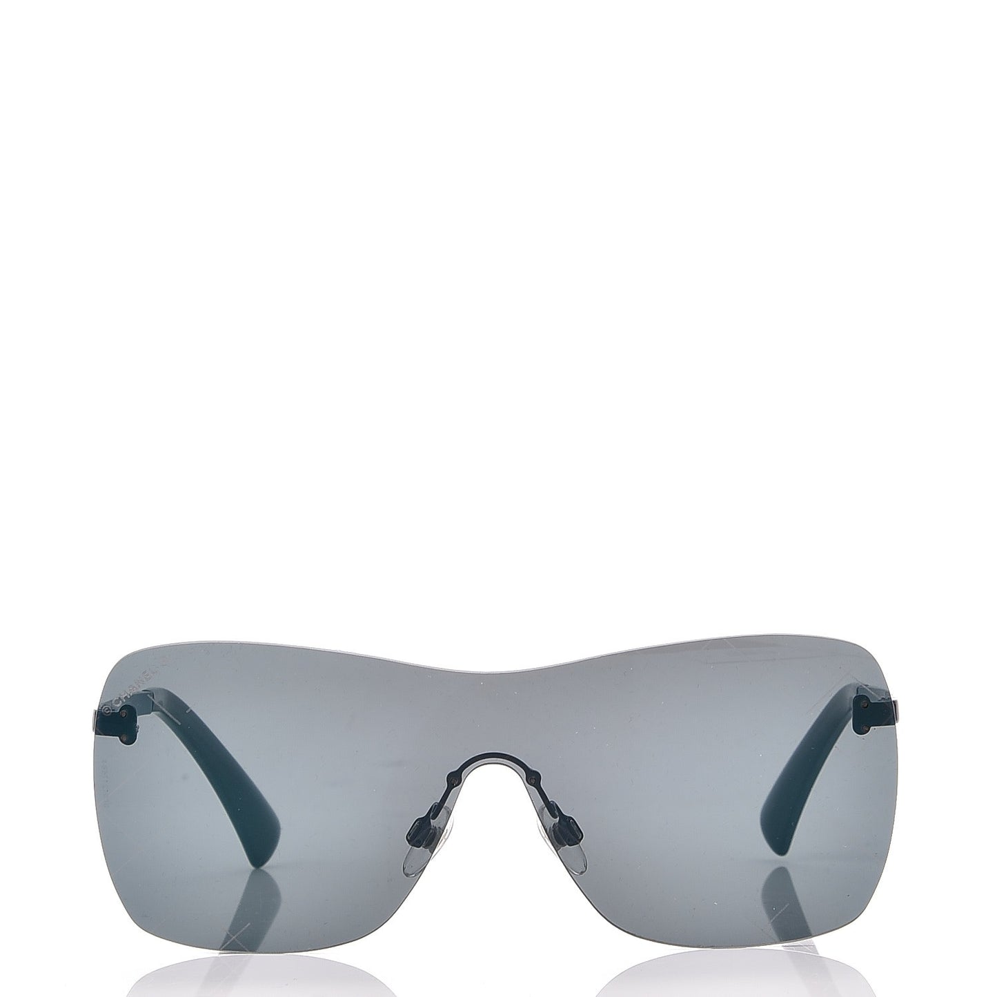 Shield Runway Sunglasses 4215 Silver Blue Mirror