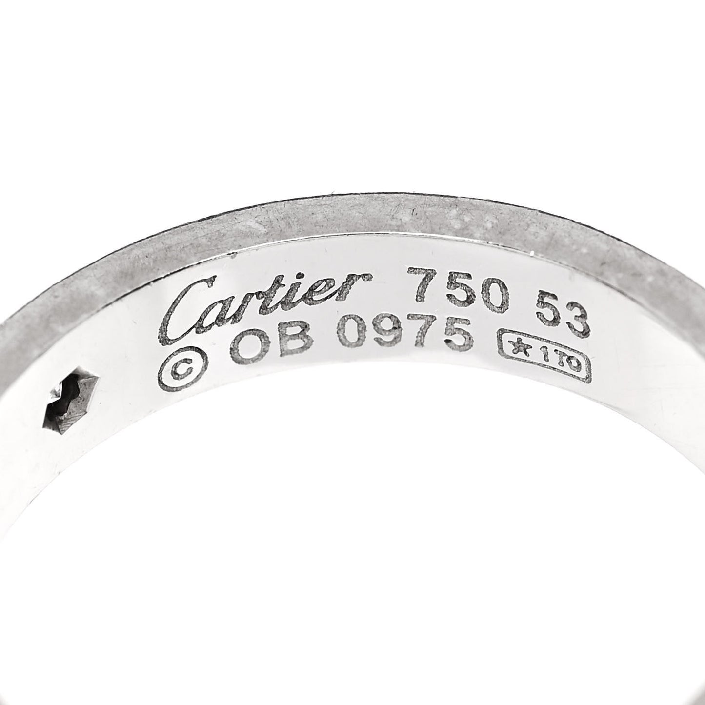 18K White Gold Diamond 4mm LOVE Wedding Band Ring 53 6.5