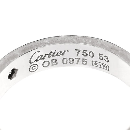 Cartier 18K White Gold Diamond 4mm LOVE Wedding Band Ring 53 6.5 4 of 4