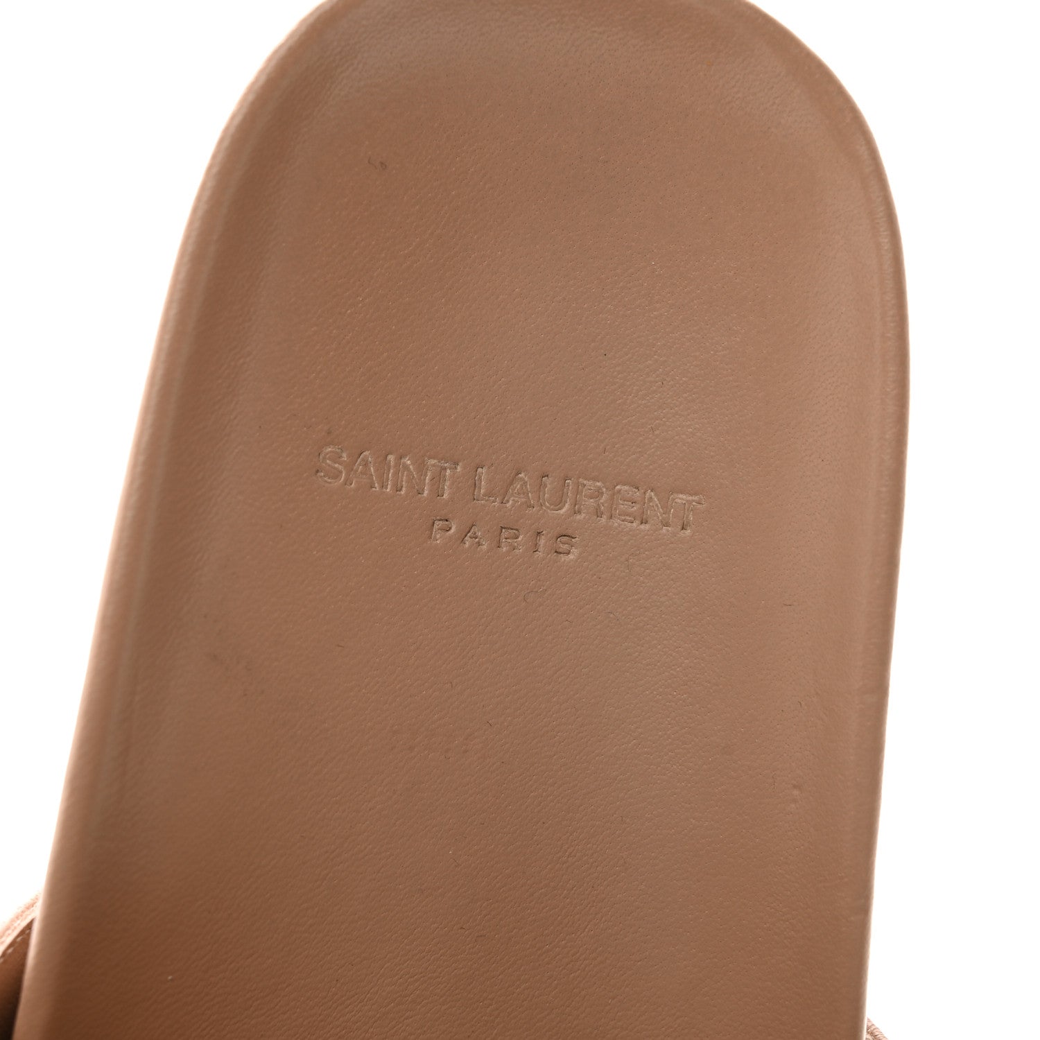 Saint Laurent Lambskin Joan Slide Sandals 36 Nude 6 of 9