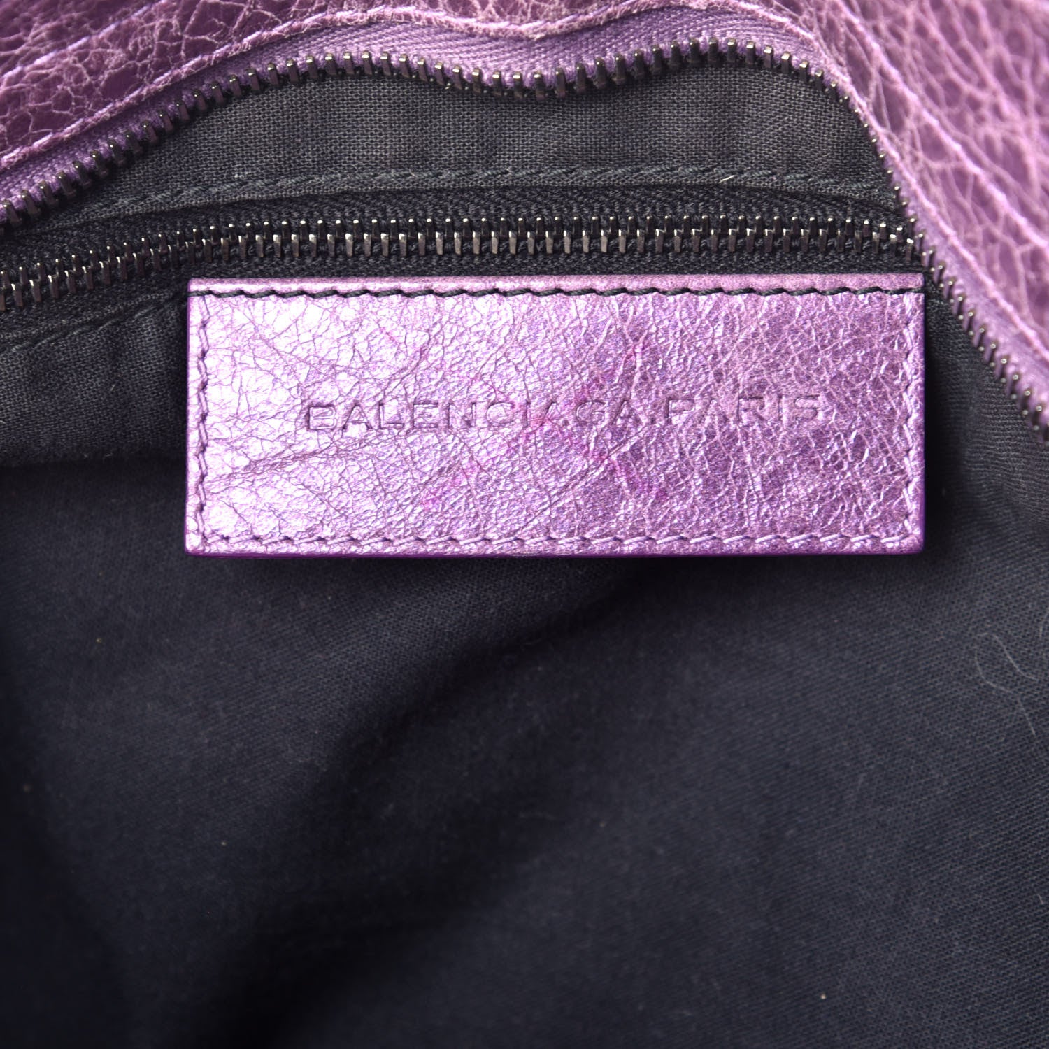 Balenciaga Agneau Classic Hardware City Metallic Purple 7 of 10