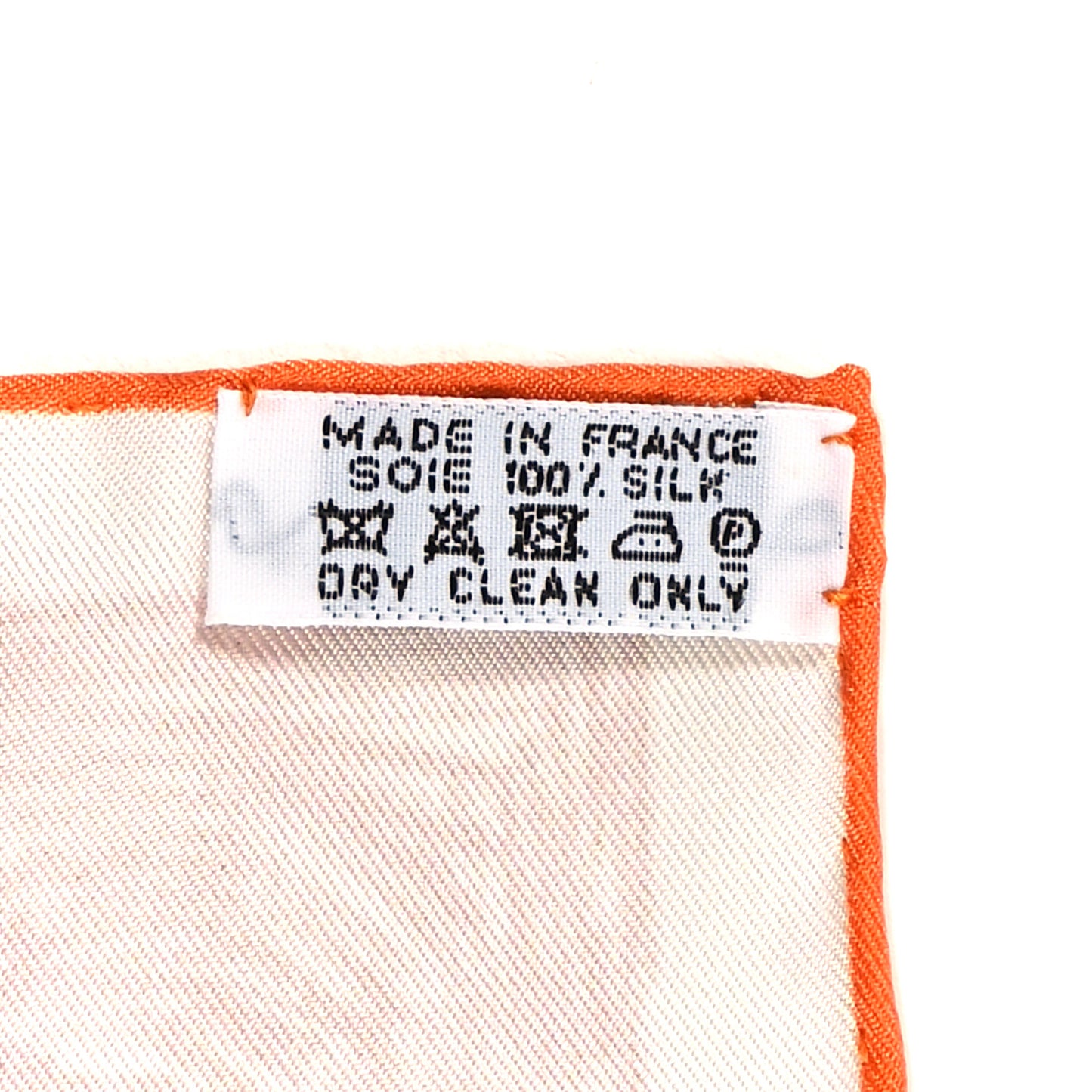 Silk Chacun Fait Son Nid Scarf 90 White Orange