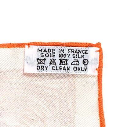 Hermes Silk Chacun Fait Son Nid Scarf 90 White Orange 3 of 3