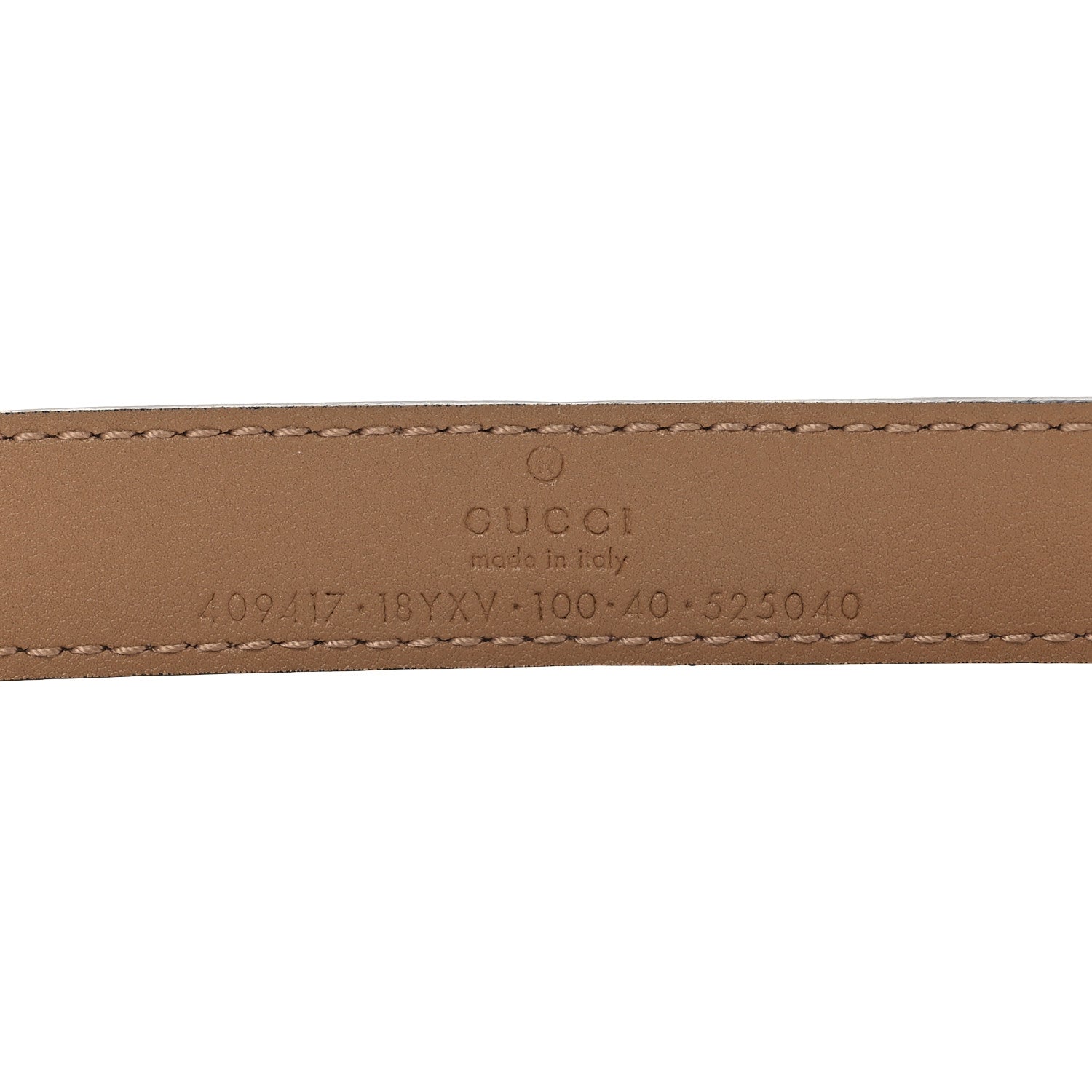 Gucci Azalea Calfskin Enamel Monochrome Double G 20mm Belt 100 40 Camelia 5 of 5