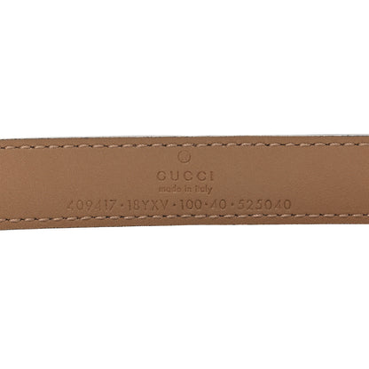 Gucci Azalea Calfskin Enamel Monochrome Double G 20mm Belt 100 40 Camelia 5 of 5