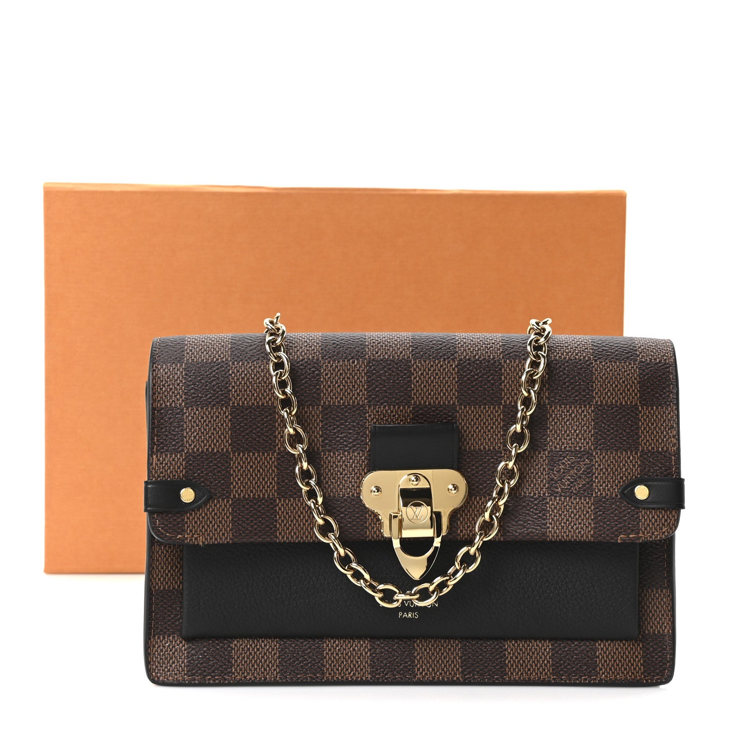Louis Vuitton Damier Ebene Vavin Chain Wallet Black 10 of 10