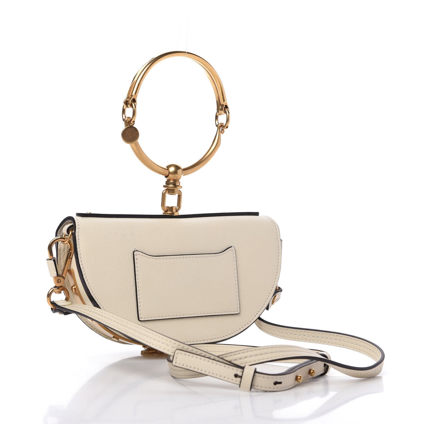 Calfskin Small Nile Bracelet Minaudiere Bag Off White