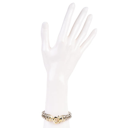 David Yurman Sterling Silver 14K Yellow Gold Red Tourmaline Double Wheat Buckle Bracelet 2 of 4