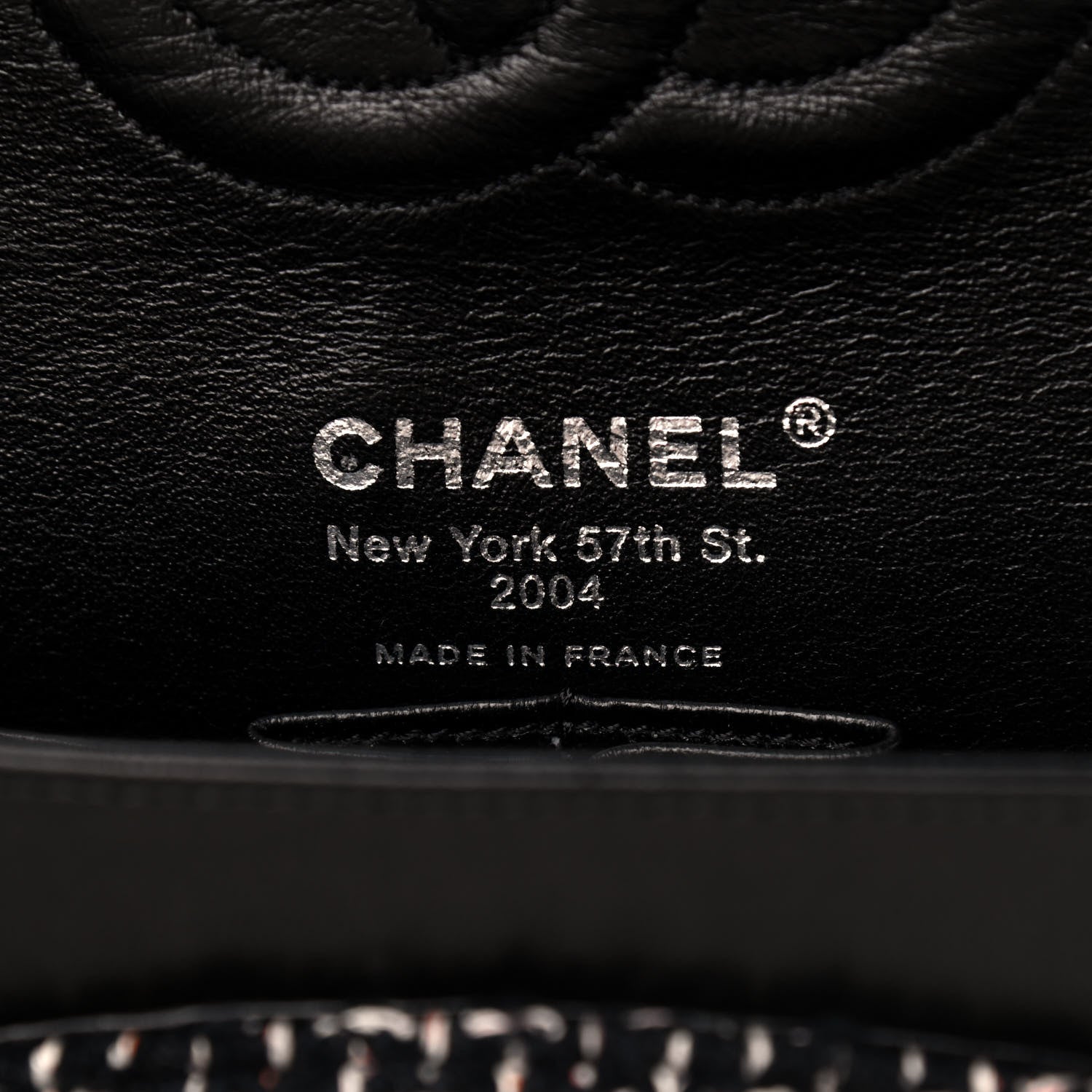 Chanel Tweed Quilted Medium Double Flap Black 6 of 10